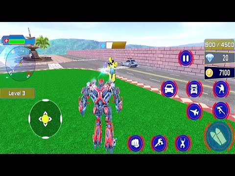 Police truck robot game | Dinosaur robot game - Tyrannosaurus Dinosaur Robot War
