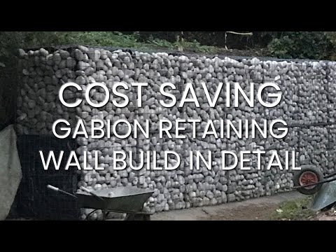 GABION RETAINING WALL CONSTRUCTION with cost saving panels | Full Walkthrough with Audio - Part 2