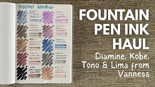 NEW FOUNTAIN PEN INK HAUL // Diamine Inkvent, Kobe, Tono & Lims #fountainpenink