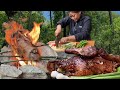 Wild Jungle Mukbang Cooking Grilling Duck In The Rain Survival Food Adventure Nepali Mukbang