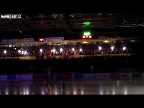 HC Dukla Jihlava - ČEZ Motor České Budějovice 21.11.2015 - začátek utkání, pyro a konfety