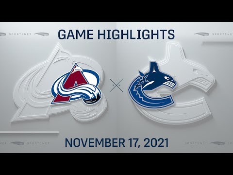 NHL Highlights | Avalanche vs. Canucks - Nov. 17, 2021