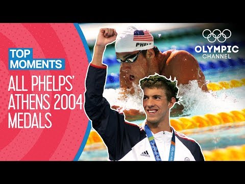 Michael Phelps - All Medal Races from Athens 2004 | Top Moments