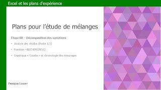 EXCEL et les plans pour l'étude de mélanges - Étape 08