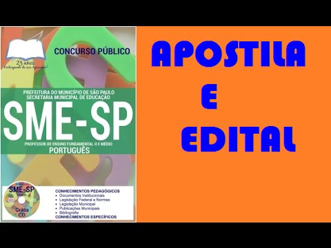 Edital Concurso SME SP: Apostila Professor de Portugues, Biologia, Espanhol, Física, Química...