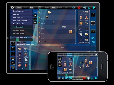 A preview of the DrumJam app. Percussion for everyone!