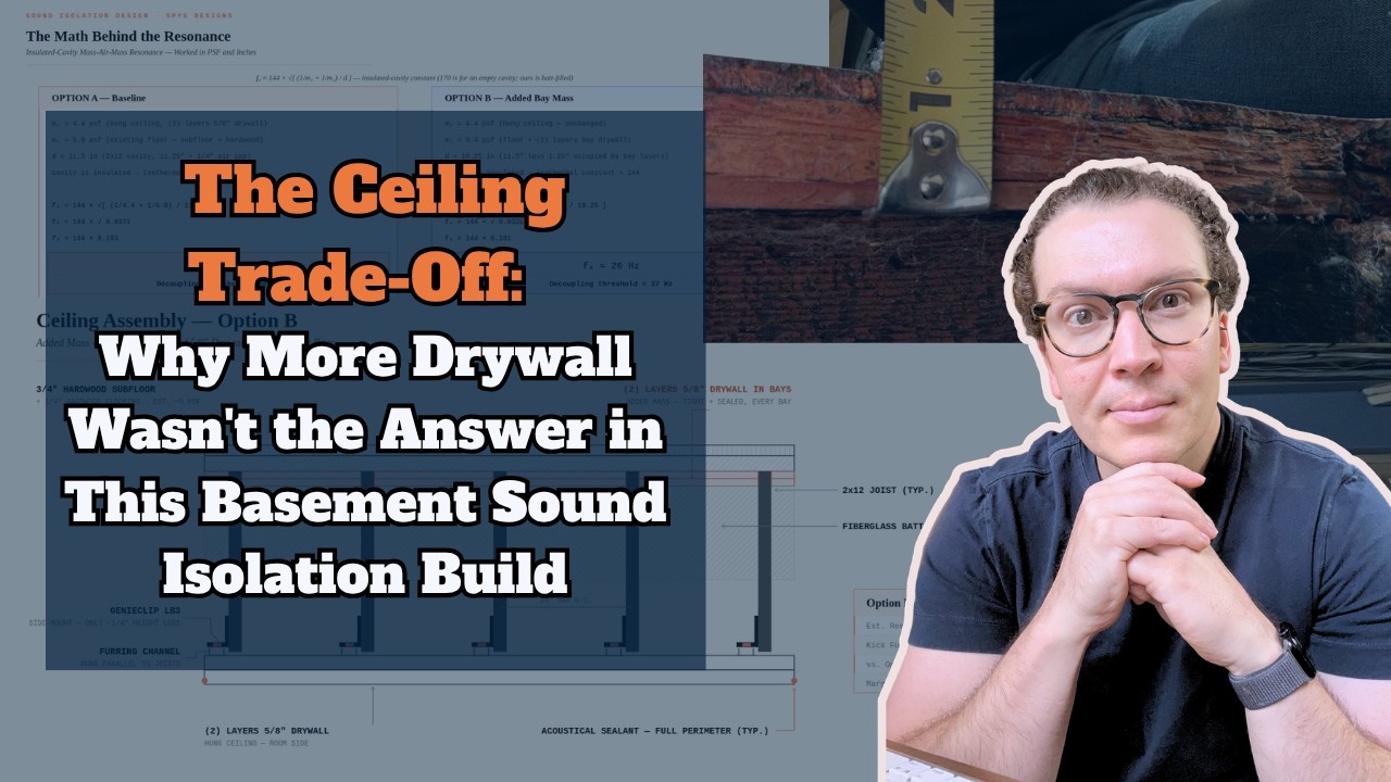 The Ceiling Trade-Off: Why More Drywall Wasn't the Answer in This Basement Sound Isolation Build