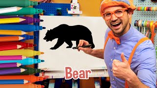 How  To Draw A Bear + More | Draw with Blippi! | Kids Art Videos | Drawing Tutorial