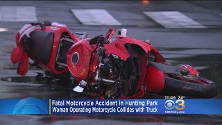 Fatal Motorcycle Accident In Hunting Park; Woman Operating Motorcycle Collides With Truck