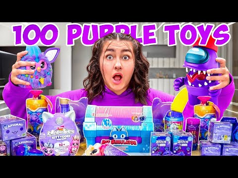 UNBOXING 100 *PURPLE MYSTERY* TOYS!!😱💜 *RARE FINDS*