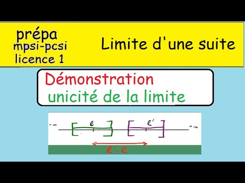 Démonstration de l'unicité de la limite d'une suite-Prépa MPSI PCSI ECS licence-