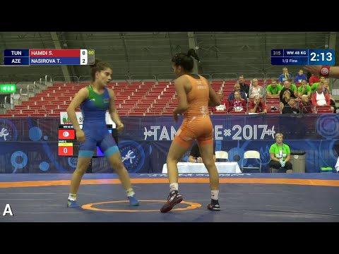 1/2 WW - 48 kg: T. NASIROVA (AZE) df. S. HAMDI (TUN) by VPO1, 13-4