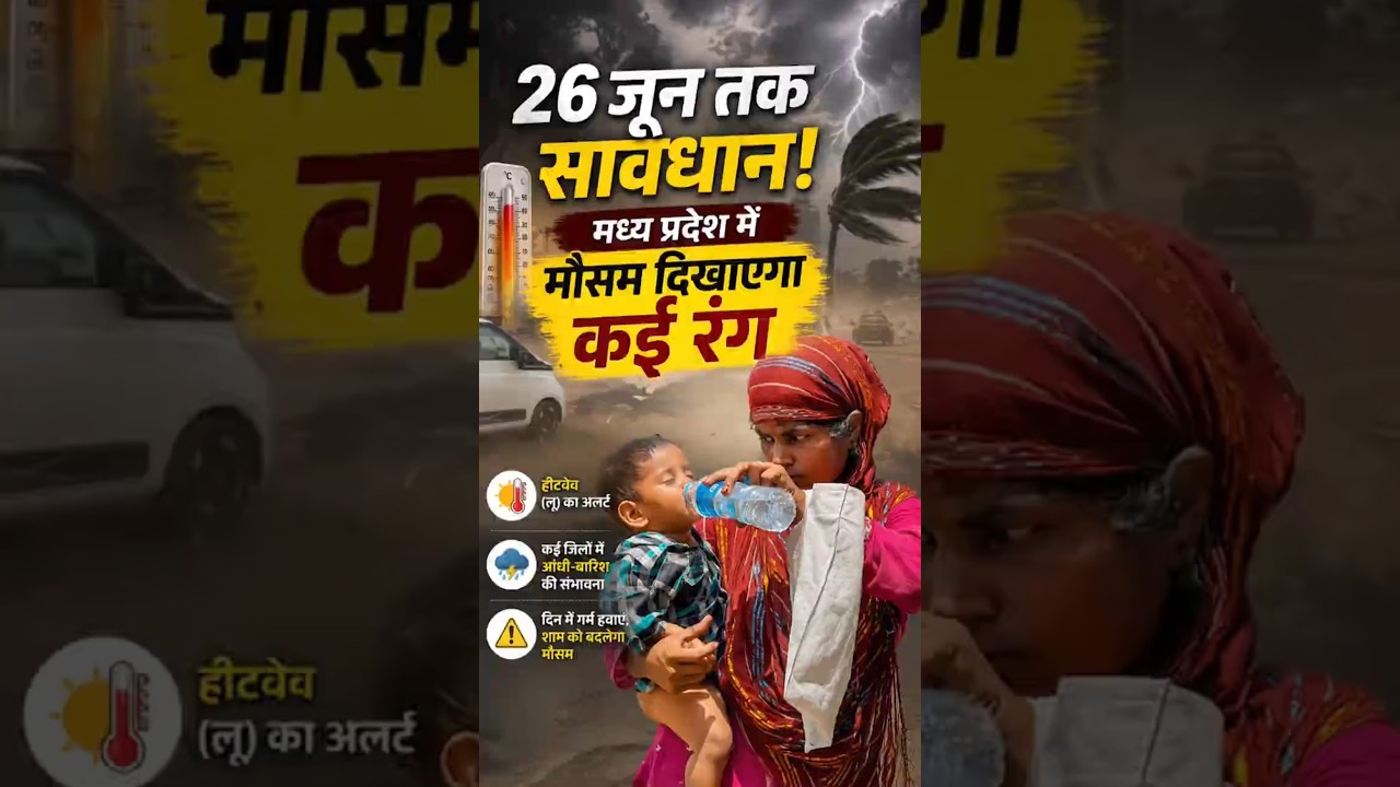 26 जून तक सावधान! मध्य प्रदेश में मौसम दिखाएगा कई रंग लू, आंधी और बारिश MP Weather Update