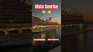 Stunning sunrise for Carnival Vista as she glides into Port Canaveral #carnival