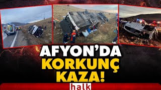 SON DAKİKA! Afyon'da yolcu otobüsü devrildi! Ölü ve yaralılar var!