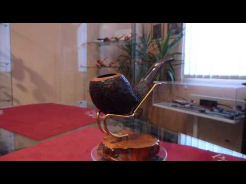 Pipa in radica half bent rusticata dark - www.paronellipipe.it