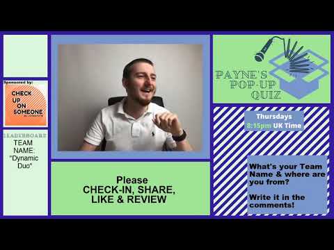 Payne's Pop Up Quiz No 26