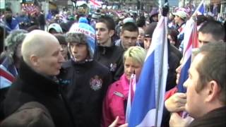 PUP leader Billy Hutchinson speaks at city hall 15 12 2012