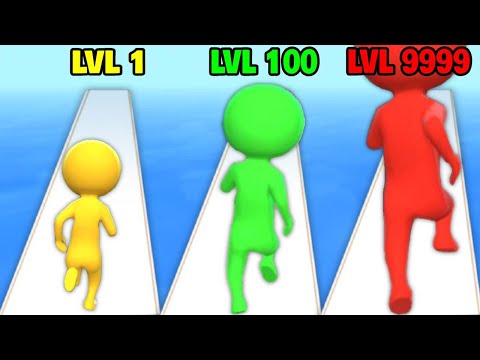 LVL 1 vs LVL 100 vs LVL 9999 in Size Up: Run Race 3D Color