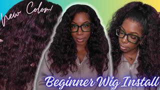 NEW COLOR! Affordable Wig + BEST Effortless Curly Texture NO GLUE Dark Plum WaterWave Wig KlaiyiHair