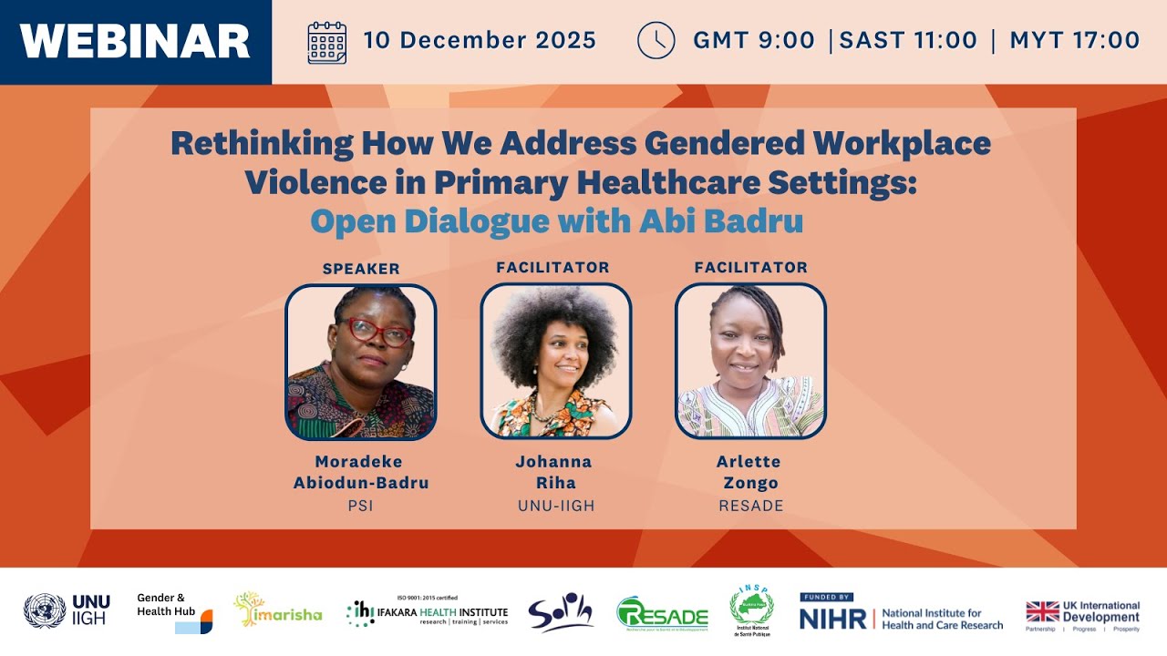 Webinar | Rethinking How We Address Gendered Workplace Violence in Primary Healthcare Settings