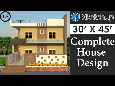 30 X 45 House Design in Sketchup for Beginners || Tutorial in Hindi
