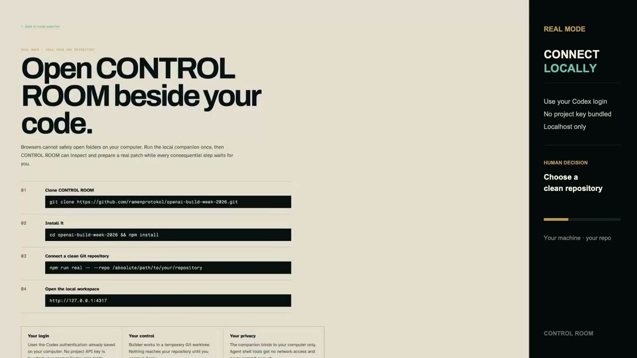 CONTROL ROOM coding-agent supervision training simulator — app preview