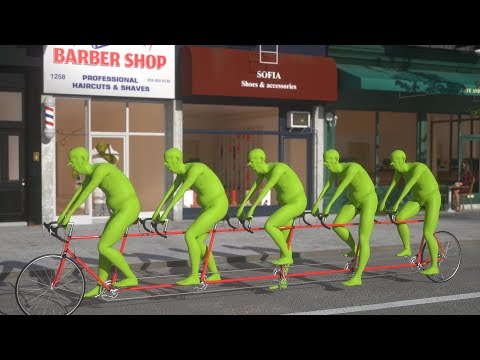 Five Green Men Ride A Bicycle