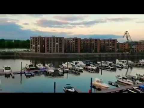 A 9 Pm view in summers from the apartment ,Rhein River..Mainz (Germany)