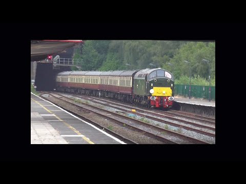 Class 40 D213 'Andania' at Bangor on charter to & from Bristol, 01-07-2021.