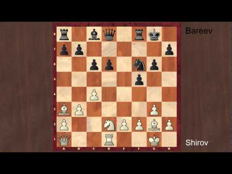 Inspiring Attacking Chess Game : Shirov Bareev 1990 - The strenght of the bishop pair