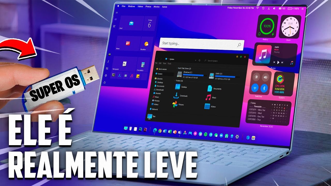 REALMENTE LEVE! O Melhor Sistema para rodar direto do Pen drive - FydeOS 17.1