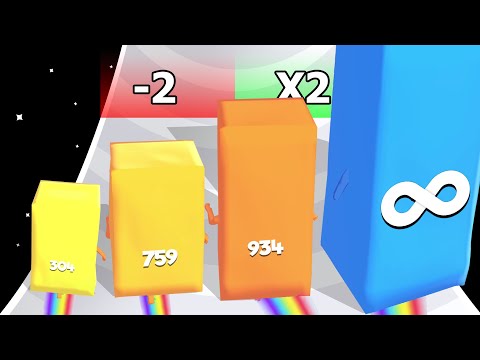 CUBIC NUMBERS: Jelly 2048 Run Level Up Numbers (All Levels)
