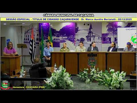 SESSÃO ESPECIAL - TÍTULO DE CIDADÃO CAÇAPAVENSE - Marco Aurélio Bertaiolli - 05/12/25