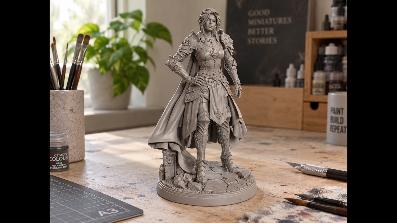 Royal Knight Woman 3D Print Ready Figurine 3D Print Model