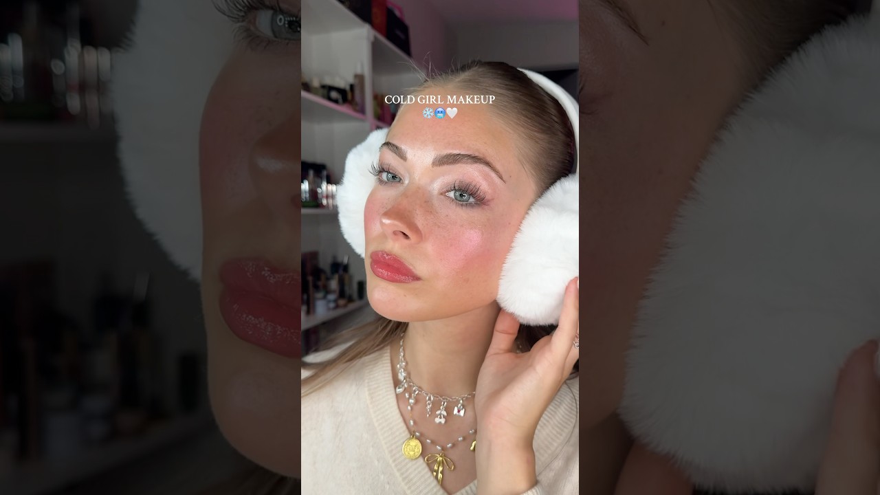 COLD GIRL MAKEUP ✨❄️🤍 #coldgirlmakeup #imcoldmakeup #wintermakeup #makeupinspo