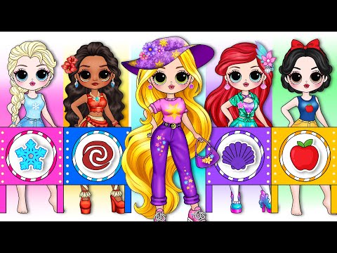 Disney Princess Glow Up into New Fashion | DIY Paper Dolls Fashion