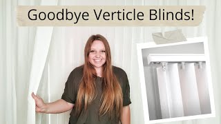 From Verticle Blinds to Beautiful Curtains!