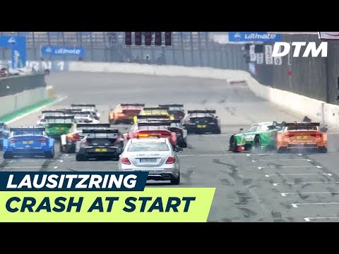 Green crashes into Müller - Start Race 1 - DTM Lausitzring 2018