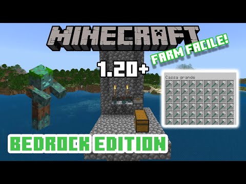 *1.21* The Best TRIDENT FARM for Bedrock Edition! || MINECRAFT ITA