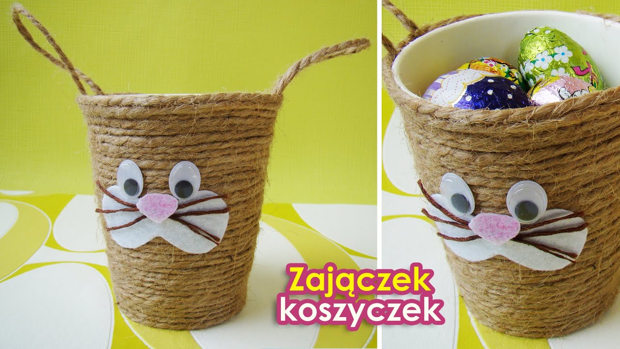 Jak zrobić koszyczek wielkanocny? - zajączek wielkanocny, dekoracja wielkanocna