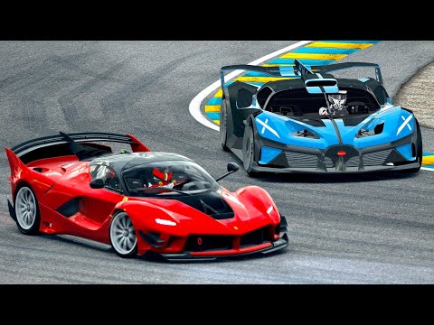 Bugatti Bolide vs Ferrari FXX K EVO at Le Mans 24h Circuit