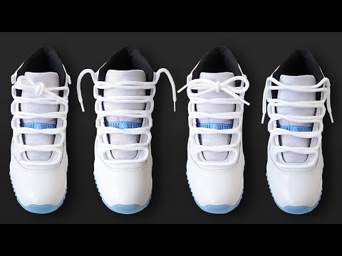 How To Lace Jordan 11's (4 Ways w/ ON FEET) | Featuring Legend Blue 11s