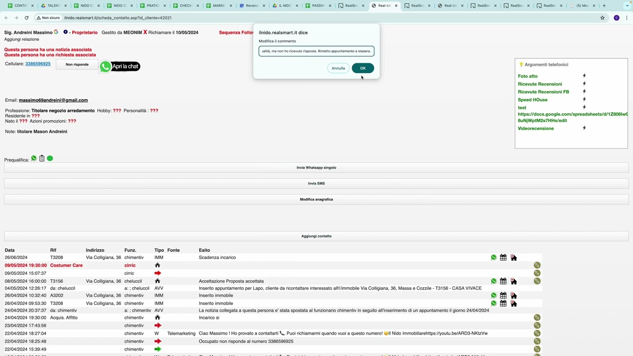 Prossima azione da fare