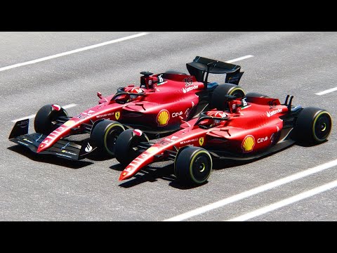 Ferrari F1 2022 WINGLESS vs Ferrari F1 2022 - Drag Race 20 KM Straight Track