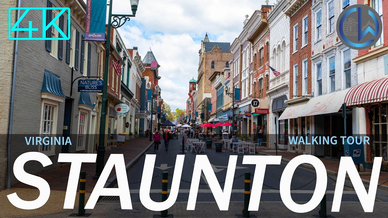 Immersive street-level walking tour through Staunton, VA, United States, showcasing authentic urban landscapes, local architecture, and the vibrant atmosphere of the city's neighborhoods
