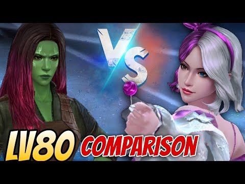 best speed female super hero comparison 😉| luna vs gamora lv80 comparison | marvel future fight