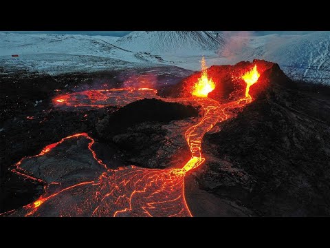 Livestream  Eruption Volcano IceLand - Ao vivo Erupção  Vulcão em Islândia Fagradalsfjall