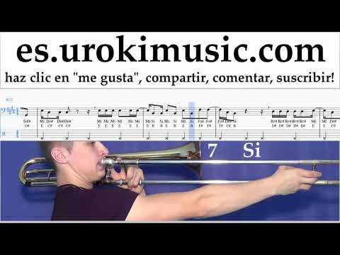Tutorial de Trombón Silvestre Dangond Nicky Jam - Cásate Conmigo Clases Notas Parte#2 um-i927