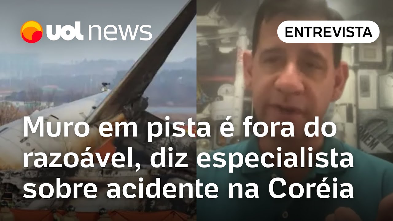 Acidente na Coreia: aeroporto ter muro em pista com avião é fora do razoável, diz investigador